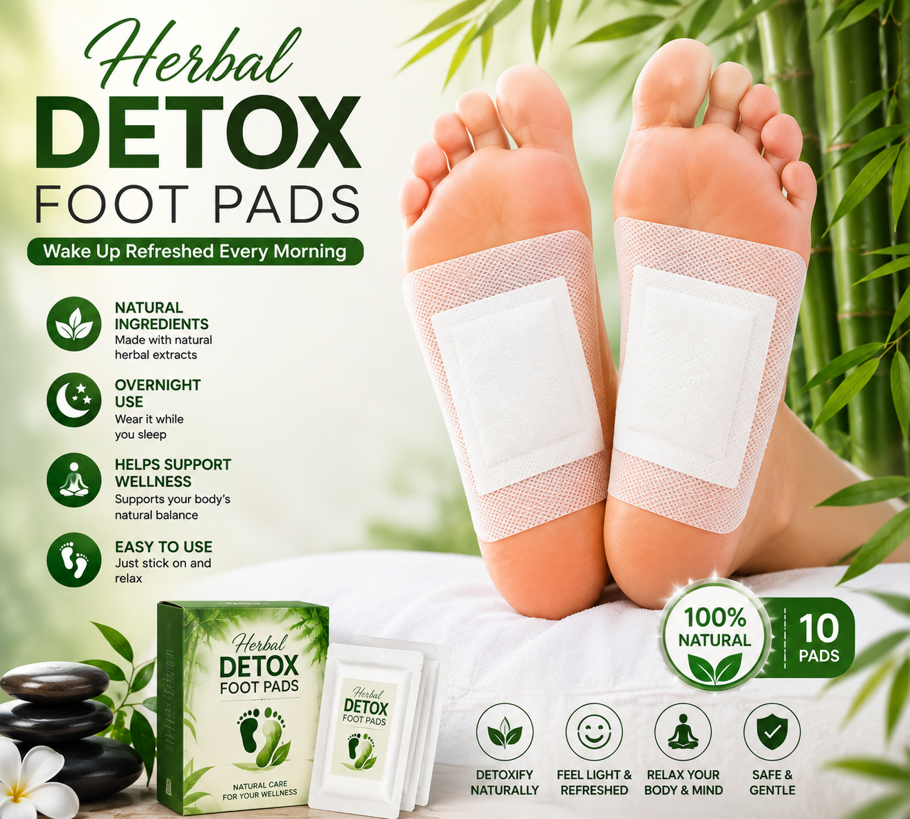Herbal Foot Renewal Patches - ( Pack of 10 )