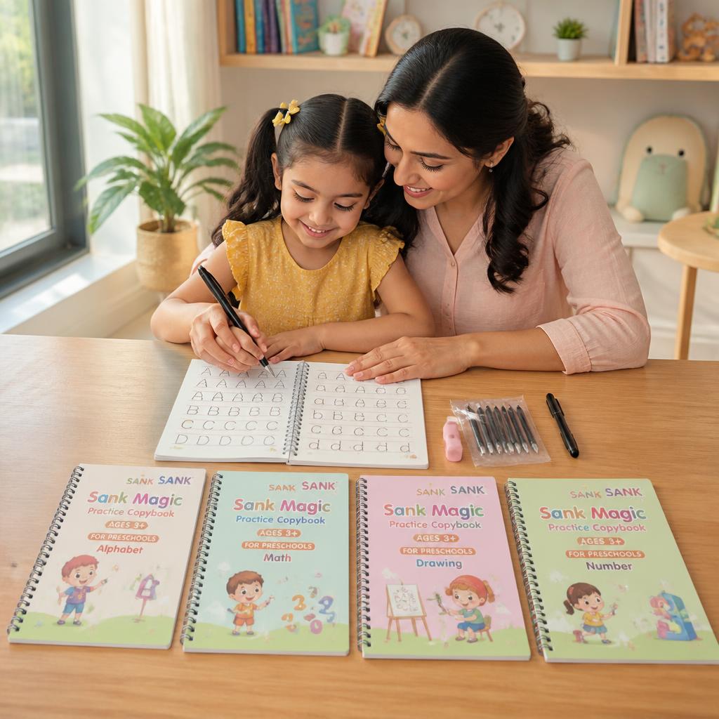 WriteMaster™ Kids Practice Set - (4 Book + 10 Refill) (A-127)