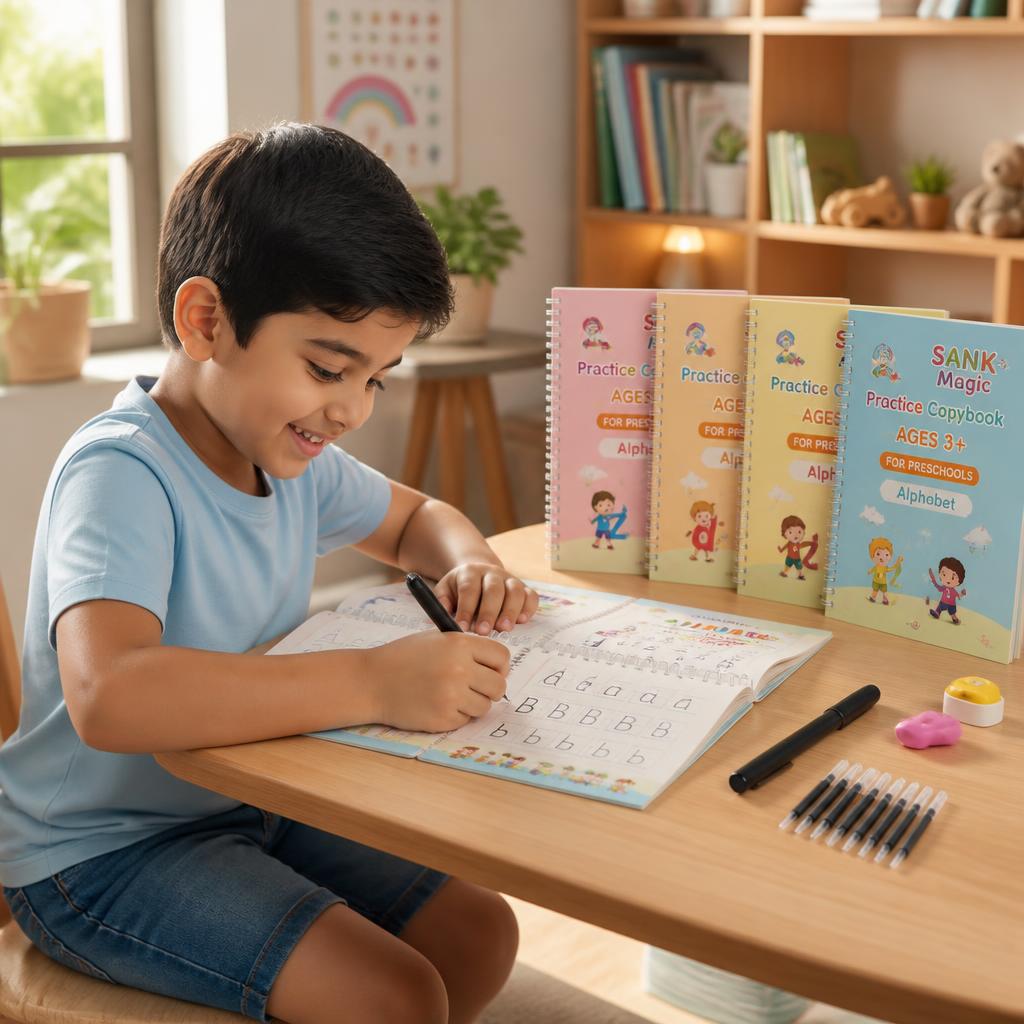 WriteMaster™ Kids Practice Set - (4 Book + 10 Refill) (A-127)